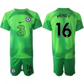 Chelsea MENDY 16 Brankářské Zelená 2022-23 - Dětské Fotbalové Dresy (S/S)